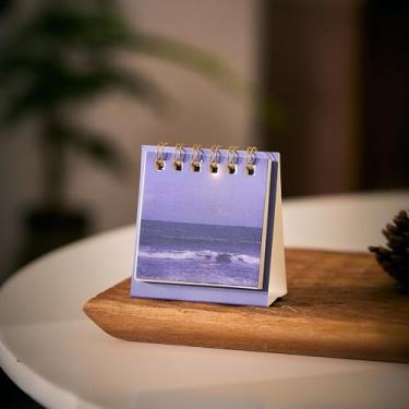 Imagem de 2 mini calendário de mesa 2025-2026, calendário de mesa pequeno dobrável em pé - calendário de mesa mensal - encadernação de fio duplo de papel grosso para casa ou escritório (estilo 5, 7 x 6,5 x 3,5