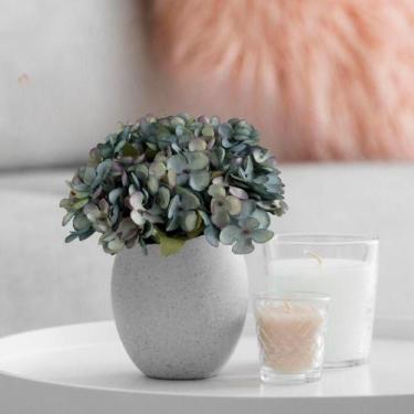 Imagem de 4 minis buques de mini hortênsia flores artificiais para decoração cas