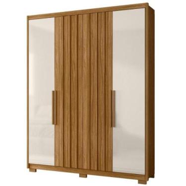 Imagem de Guarda Roupa Casal 4 Portas 176 Cm California Freijo Off White Moval -