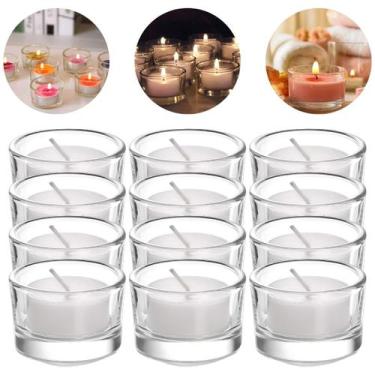 Imagem de 12 Castiçais De Vidro Redondo P/ Decoração Porta Vela 35ml - Freecom