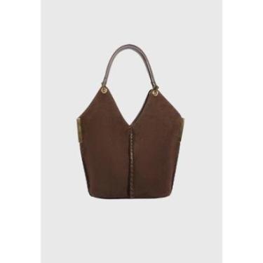 Imagem de Bolsa Mini Hobo Camurça Marrom Schutz-Feminino