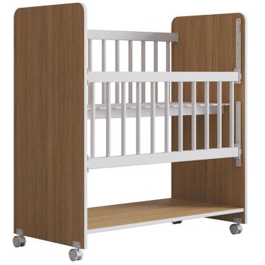 Imagem de Berço de Bebê com Rodinhas com Grade Móvel Jasmin