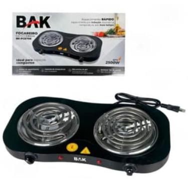 Imagem de Fogareiro Elétrico Cooktop Indução 2000w 2 Bocas Preto - BAK, 220V
