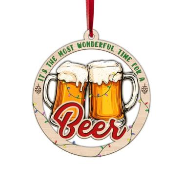 Imagem de Enfeite de cerveja, enfeites de Natal de 2025 com tema de bebida, árvore de férias, decoração para festas, pubs, bares, lembranças, presentes para amantes de cerveja, bebedor, é o momento mais