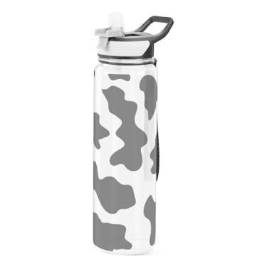 Imagem de QwThum Garrafa de água esportiva Clear Tritan com canudo para adultos, crianças, à prova de vazamento, 946 ml, garrafa de água de plástico livre de BPA para bicicleta, academia, escola, viagem