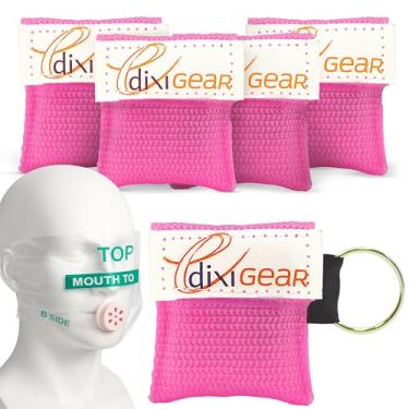 Imagem de Ever Ready First Aid Máscara CPR para bolso ou chaveiro, proteção facial de emergência CPR com barreira respiratória de válvula unidirecional para primeiros socorros ou treinamento de DEA, 5 unidades