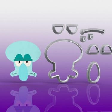 Imagem de Cortador Bob Esponja Lula Molusco Modular Tamanho 5cm