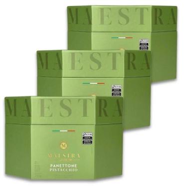 Imagem de Panettone Maestra per La Pastina Pistacchio Kit 3un 750g - 11569, Maes