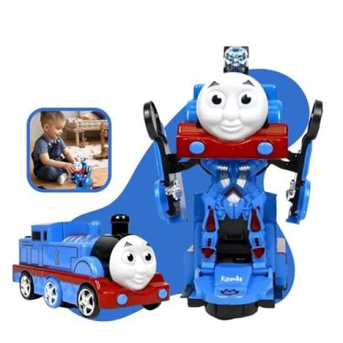Imagem de Trenzinho Thomas Vira Robô Transformers Com Luz Som E Música Infantil Interativo Bate E Volta Brinquedo Educativo Kizumba