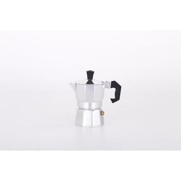 Imagem de MVPLUE Pote clássico Moka 1 xícara de 42,5 g, cafeteira de café cubano, prata de alumínio, Greca, inclui peças de reposição, cafeteira de acampamento perfeita, faça um café delicioso facilmente em