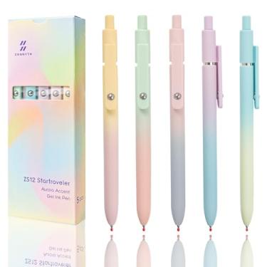 Imagem de FZWONVUC 5 canetas de gel coloridas, ponta fina de 0,5 mm para anotações, escrita, secagem rápida, para escritório, material escolar, presentes para mulheres, professoras e estudantes (cores