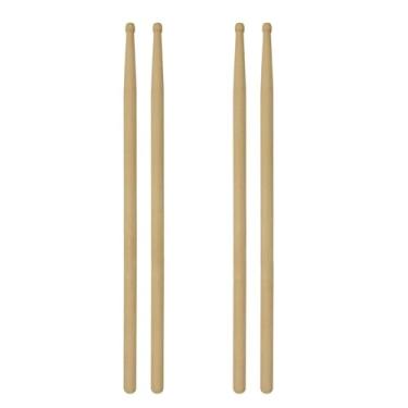Imagem de Kit com 2 pares Baqueta Bateria Repique Tarol Caixa Liverpool Master Ponta de madeira (38cm)
