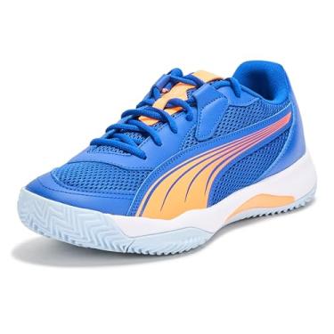 Imagem de PUMA Tênis masculino Nova Court Pickleball, Azul-vívido Fogo-Puma Branco, 41
