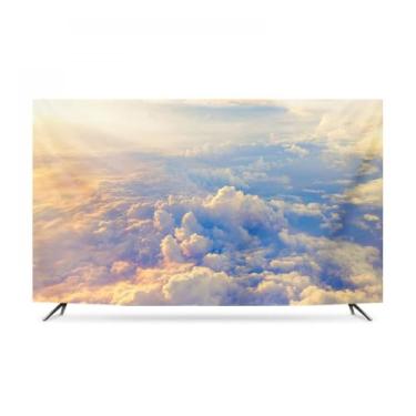 Imagem de Capa protetora de tela impressa universal para TV interna de 32 a 65 polegadas para LED/LCD/TVs curvas, arte de TV de computador, pano decorativo, elástico, lavável, capa de televisão-nuvens 3||45-48