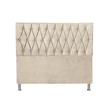 Imagem de Cabeceira Paris 1,40 Cm Cama Box Casal Suede Bege