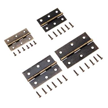 Imagem de 2 pcs Bronze Gabinete Porta Bagagem Mobília Dobradiça 6 Buracos Decoração Jóias Caixas De Madeira Dobradiça Decoração De Móveis Vintage Com Parafuso YYDFPIIA (Color : 50x34mm)