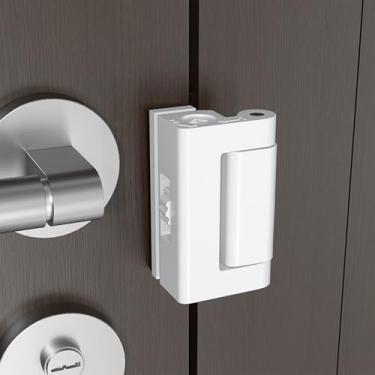 Imagem de INIRET Trava de porta portátil de liga de zinco ajustável, dispositivo de segurança para maior segurança, para casa, hotéis, viagens, apartamentos evita entrada não autorizada, sem furadeira (1