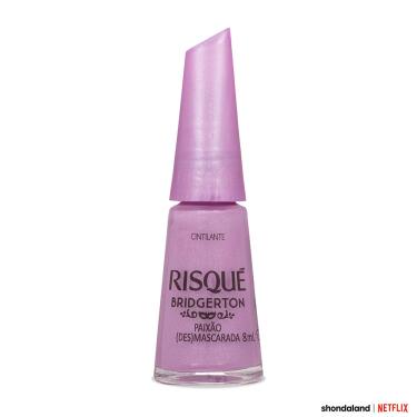 Imagem de Esmalte Lilás Risqué Bridgerton Paixão (Des)Mascarada Cintilante Blister 8ml