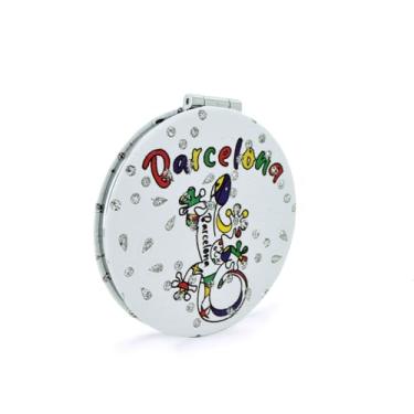 Imagem de BDM - Espejo de Bolsillo Barcelona Doble | Diseño Barcelona a Elegir: Corazón con Monumentos o Salamandra Estilo Gaudí - Modelo 2