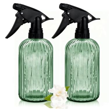 Imagem de ESSGUO Frasco de vidro verde recarregável, regador, frasco de spray de água de 382 g com bocal ajustável, frascos de spray para plantas de interior, limpeza, cuidados com o cabelo, cuidados com