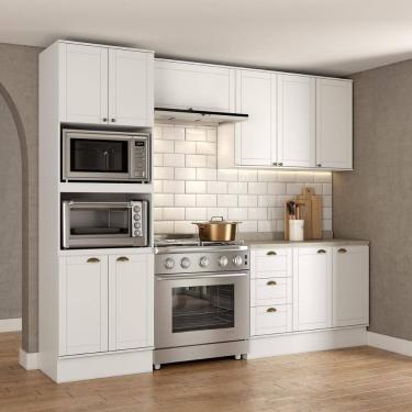 Imagem de Armário De Cozinha Completa Com Balcão Milla Charm Carraro Branco