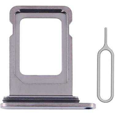 Imagem de LAZYOUTH Substituição de compartimento para bandeja de cartão SIM único compatível com iPhone 12 Pro 6,1 polegadas 12 Pro Max 6,7 polegadas com pino de ejeção e anel de vedação impermeável de borracha