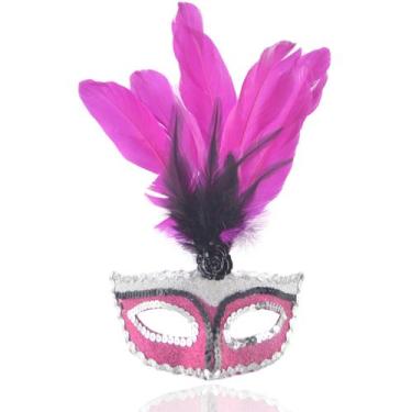 Imagem de Máscara de cosplay Sexy Pena Rosa, Capa de Meio Rosto, Halloween - yiw
