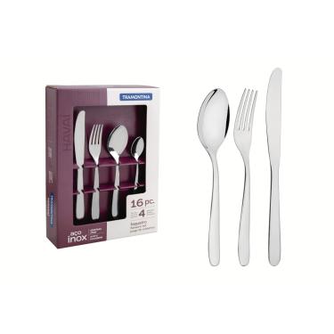 Imagem de Faqueiro Tramontina Havaí em Aço Inox com Facas de Mesa 16 Peças