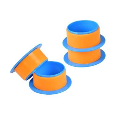 Imagem de oshhni Dispensador de filme stretch com 4 puxadores para movimentação de rolos de filme stretch, máquina compacta de embalagem retrátil, alças para paletes, 76mm, Laranja Azul