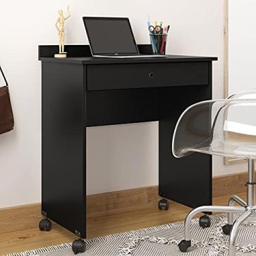 Imagem de Mesa Para Computador ou Notebook com Gaveta e Rodízios Prisma - Preto