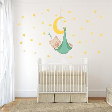Imagem de Adesivo Parede Infantil para Quarto Urso e Estrelas