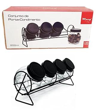 Imagem de Conjunto de Porta Condimentos de Vidro 200ml com 5 Peças