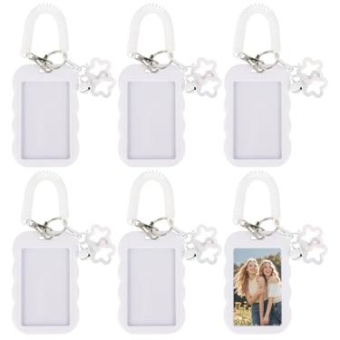 Imagem de Porta-cartões de foto de acrílico, 6 peças, porta-cartões fotográficos, estrelas, branco, porta-crachá de identidade, ônibus, cartões bancários