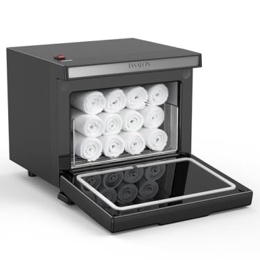 Imagem de TASALON Aquecedor de toalhas 8L, caixa de armário quente, câmara interna de alumínio, bandeja removível, aquecimento rápido para massagem de salão de beleza e spa - preto