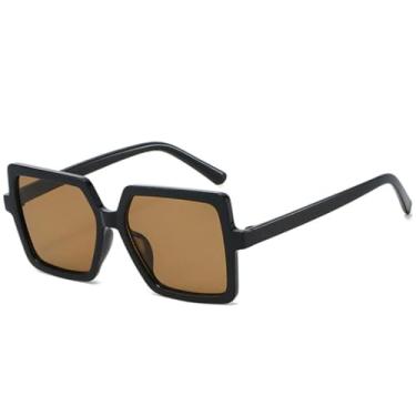 Imagem de Óculos de sol quadrados grandes e populares para mulheres, óculos retrô masculinos, óculos de sol para dirigir ao ar livre, UV400 (chá preto)