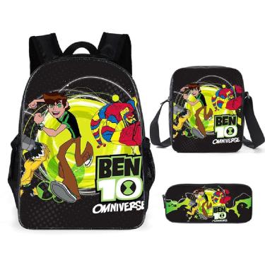 Imagem de Conjunto de mochilas Bens 10 Bens Tennysons Anime School 3 unidades/lote