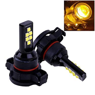 Imagem de SOCAL-LED 2x H16 5202 Lâmpada de neblina LED Avançada 3030 SMD Lâmpada DRL colorida brilhante para uso diurno, Amarelo âmbar