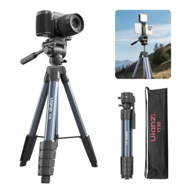 Imagem de ULANZI TT39 Câmera de tripé de 155 cm com rotação de 360° & -80°/90°, tripé leve com suporte para celular, tripé de viagem compatível com DSLR, celular (peso 0,95 kg, capacidade de carga de 8 kg)