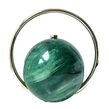 Imagem de Bolsa feminina com bola de mármore para noite, bolsas elegantes e luxuosas, para festas, férias, casamentos, Verde escuro, Casual
