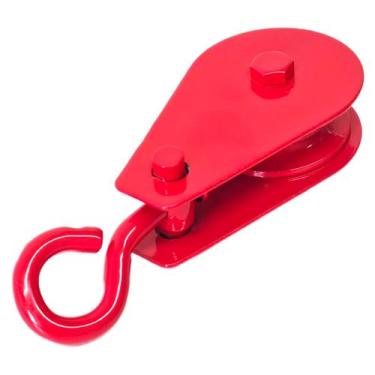 Imagem de Moitão Roldana Para Elevação De Carga Gancho Em Aço Içamento de Tijolo