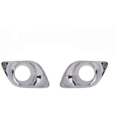 Imagem de KOZAK Par de moldura de farol de neblina cromado auxiliar compatível com caminhões Kenworth T680, inclui logotipo, melhora a visibilidade e a aparência frontal, design durável para desempenho de longa