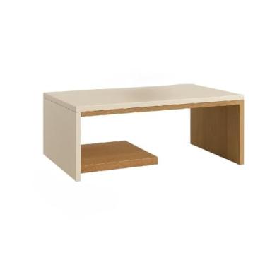 Imagem de Mesinha de Centro Apoio Lateral Moderna Para Sala mesa de centro centro de sala(Off White/Nature)