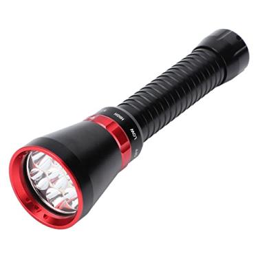 Imagem de Cryfokt Lanterna de Mergulho Subaquática de Alto Brilho de 18000LM, Lâmpada de Mergulho à Prova D'água de 100m para, Feita de Alumínio de (Vermelho)