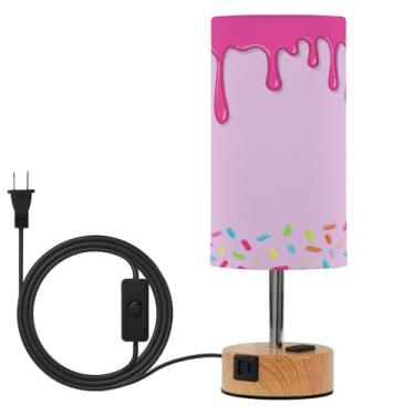 Imagem de Wassud Candeeiro de mesa de cabeceira com 3 temperaturas de cor, lâmpada de mesa moderna com forro de sombra, luminária noturna para sala de estar, quarto, escritório, berçário