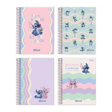 Imagem de Caderno Espiral Foroni Colegial Capa Dura - Stitch 10 Matérias 160 Fol