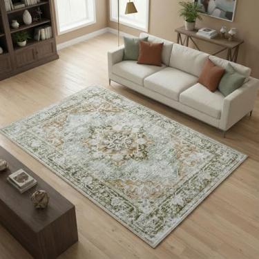 Imagem de Zanipex Tapetes de área de 20 x 25 cm para sala de estar, tapetes laváveis para quarto, 13 x 17 cm, entrada de corredores, cozinha, tapete boho interno, tapete bege para escritório (terracota macia