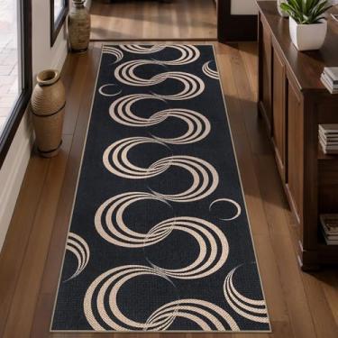 Imagem de Tangsoo Tapete de juta fácil de corredor lavável 5 x 15 cm, tapete de entrada neutro antiderrapante para uso interno e externo para cozinha