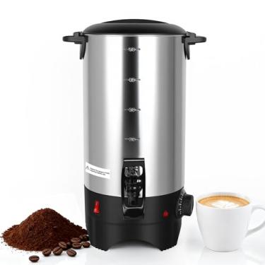 Imagem de Xeoca Urna de café comercial, máquina de café para 50 xícaras e urna de água quente, cafeteira rápida de 1500 W para negócios, festas, catering e grandes reuniões (50 xícaras)