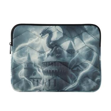Imagem de Capa protetora para laptop Dragon Fog Castle, capa de viagem para laptop, bolsa para laptop feminina de 13 a 14 polegadas