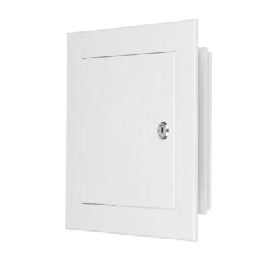 Imagem de PATIKIL Painel de acesso para drywall 18 x 17 cm, moldura de alumínio, portas de acesso para encanamento com trava de came para teto de parede, branco